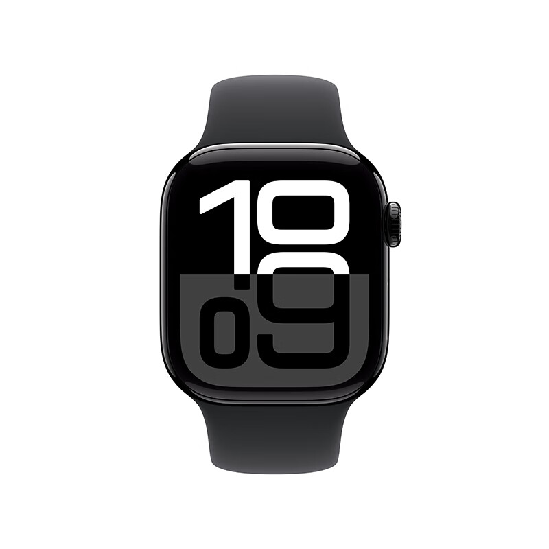 Apple/苹果 Watch Series 10 智能手表GPS款42毫米亮黑色铝金属表壳黑色运动型表带M/L MX1P3CH/B